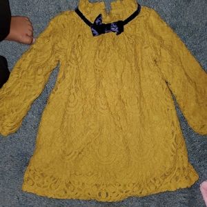 Mustard color lace dress